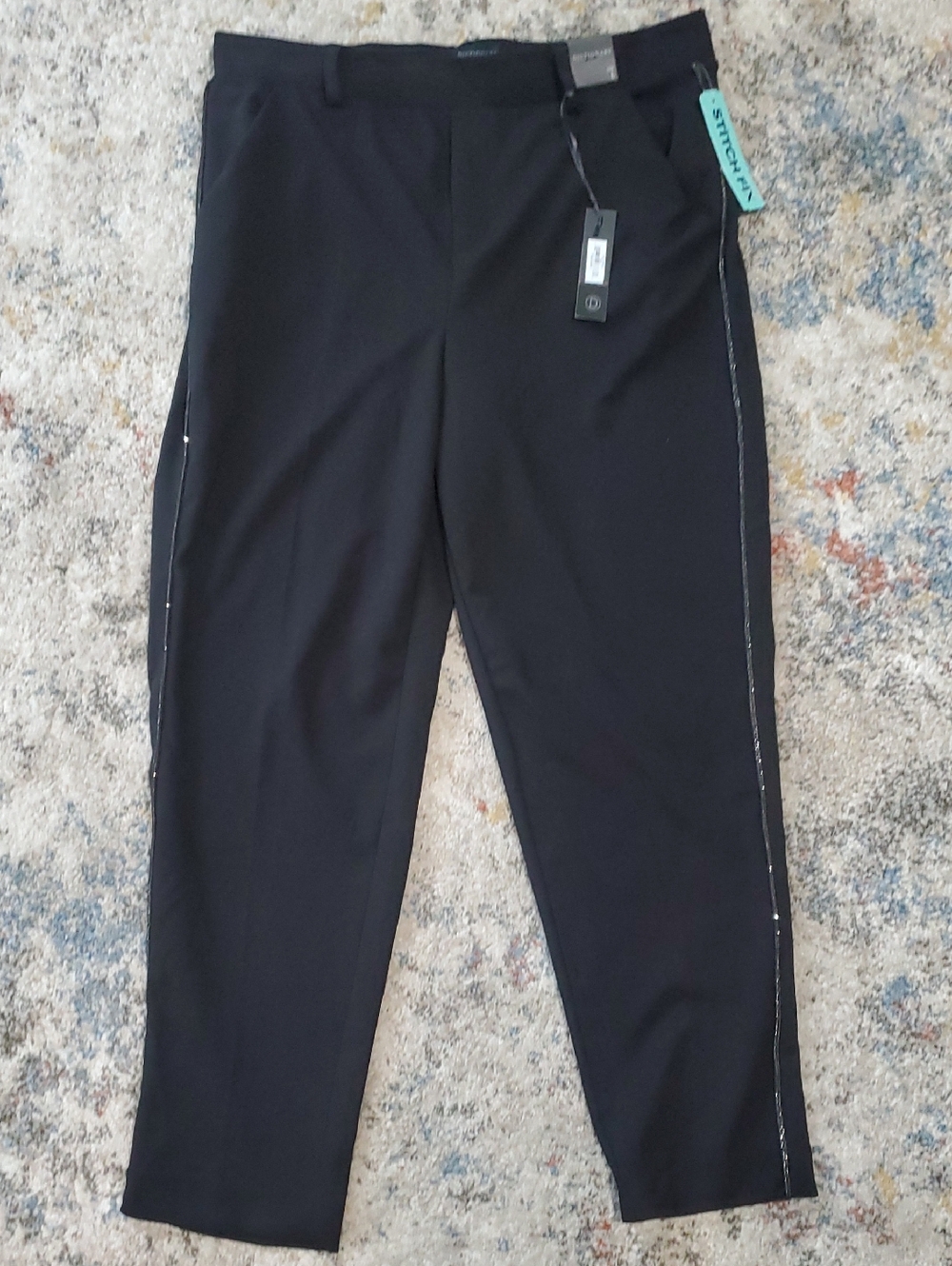Dictionary Stretch-Detail Women's Black Dress Trousers